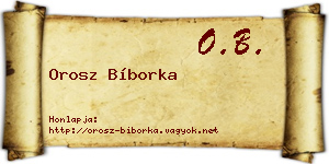 Orosz Bíborka névjegykártya