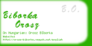 biborka orosz business card