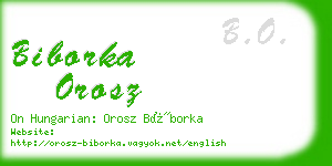 biborka orosz business card